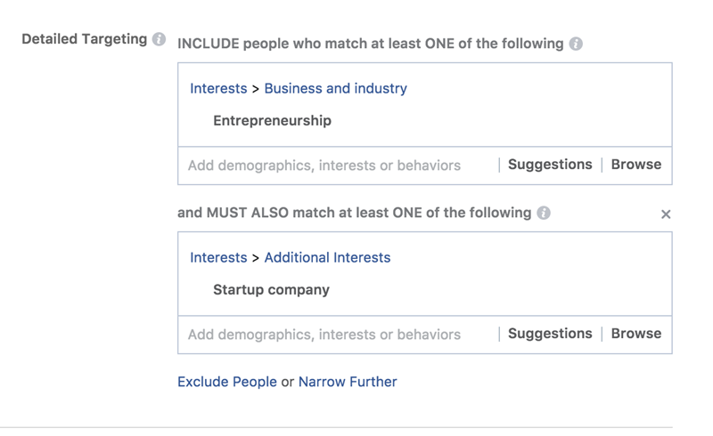 El anuncio de Facebook cuesta opciones de segmentaciÃ³n detalladas