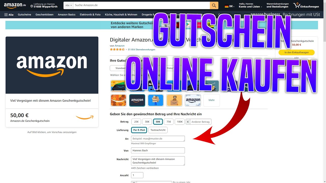 amazon gutschein online kaufen