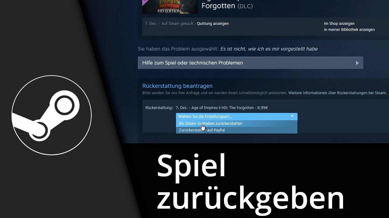Steam Rückerstattung 5 Schritte, um dein Geld schnell zurückzubekommen 1 steam rückerstattung