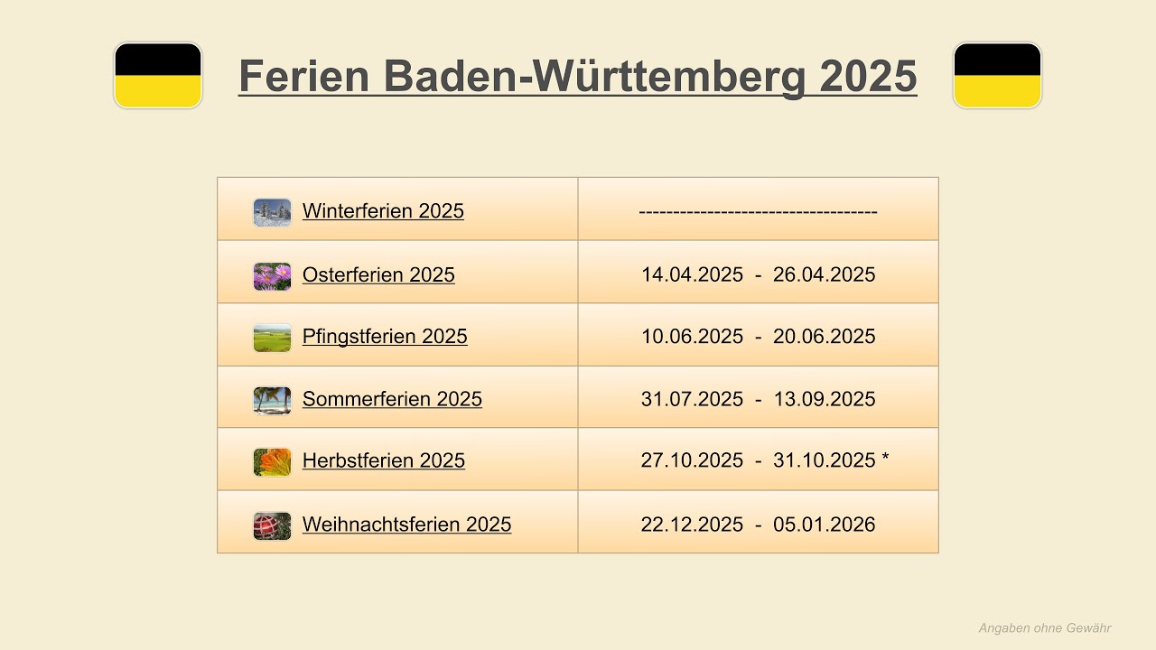 wann beginnen die sommerferien in baden württemberg