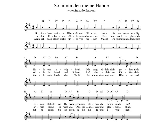 so nimm denn meine hände noten und text