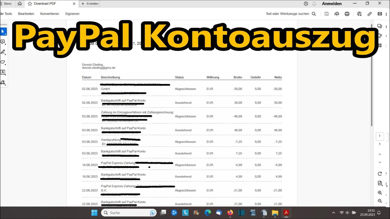 paypal kontoauszug