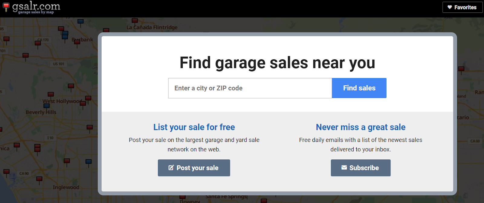 aplicaciones de búsqueda de venta de garaje - mapa de venta de garaje