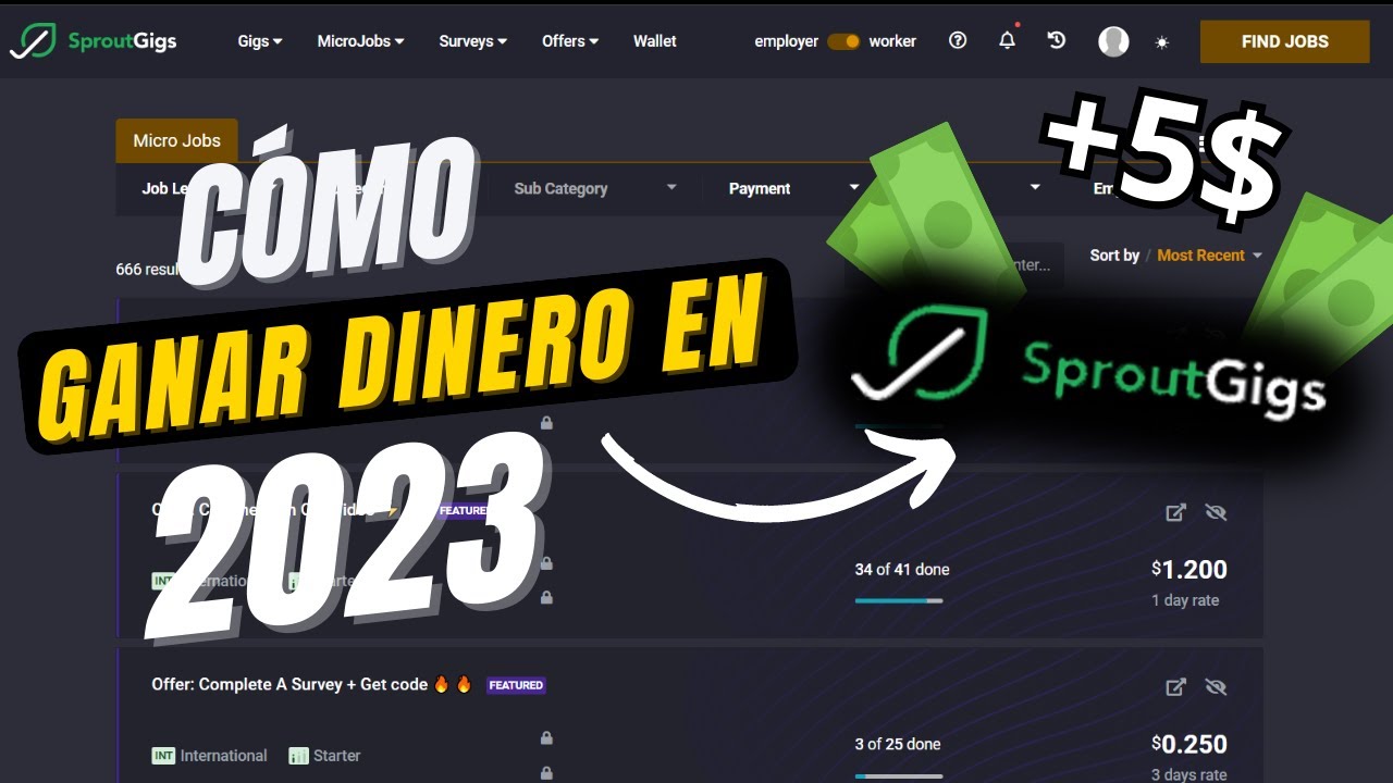 ganar dinero con SproutGigs